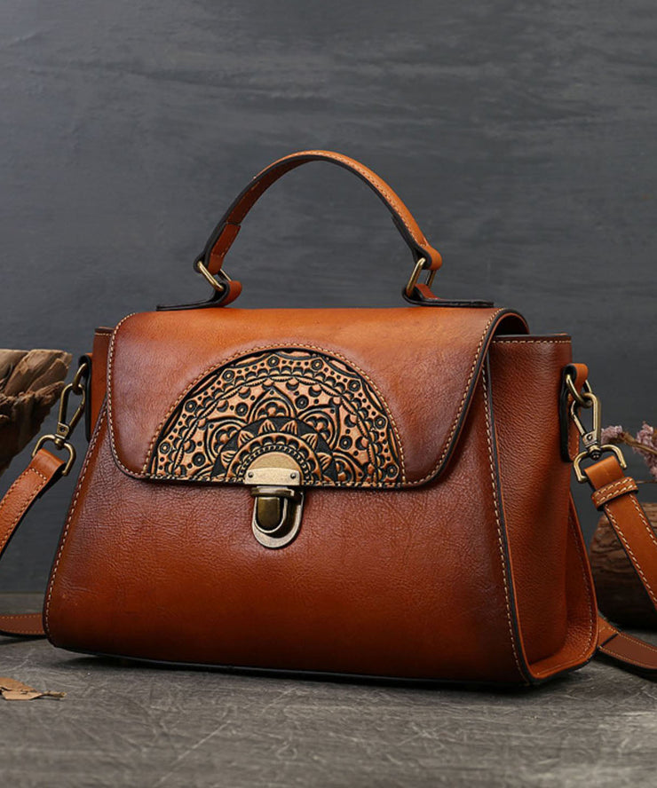 Modern Brown Jacquard Calf Leather Women&