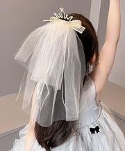 Modern Champagne Alloy Zircon Tulle Headcloth Kids Hairpin