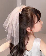 Modern Champagne Alloy Zircon Tulle Headcloth Kids Hairpin