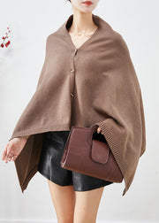 Modern Coffee Oversized Button Down Knit Shawl Fall