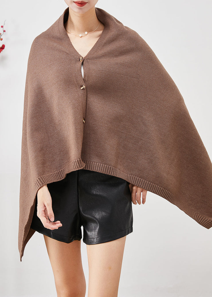 Modern Coffee Oversized Button Down Knit Shawl Fall