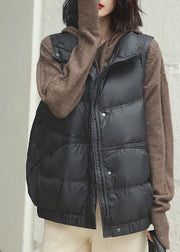 Modern Chocolate Stand Collar Oversized Thick Duck Down Vest Winter