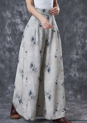 Modern Elastic Waist Tie Dye Cotton Wide Leg Pants Fall