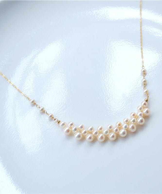 Modern Gold Copper Alloy Pearl Princess Necklace