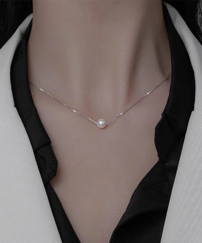 Modern Gold Sterling Silver Overgild Pearl Necklace
