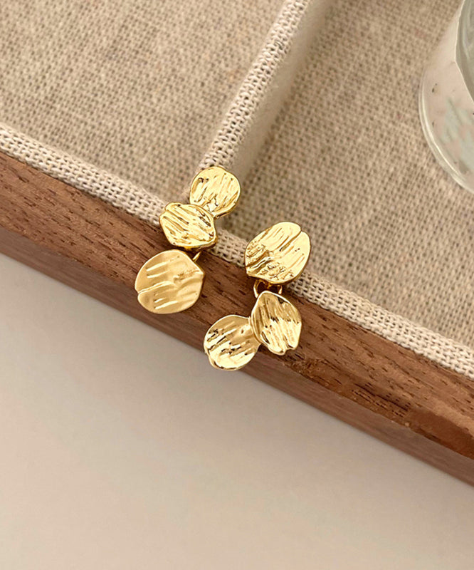 Modern Gold Sterling Silver Overgild Stud Earrings