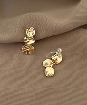 Modern Gold Sterling Silver Overgild Stud Earrings