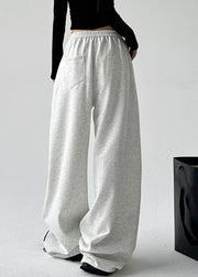 Modern Grey Patchwork High Waist Wide Leg Pants Spring