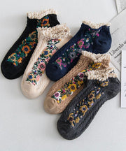 Modern Jacquard Lace Patchwork Cotton Ankle Socks