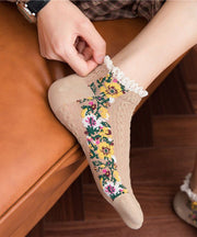 Modern Jacquard Lace Patchwork Cotton Ankle Socks