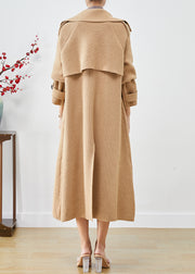 Modern Khaki Double Breast Knit Trench Coats Winter