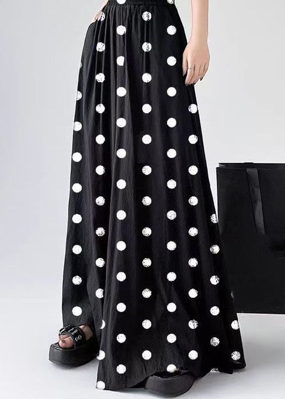 Modern Khaki High Waist Dot Print Wide Leg Pants Fall