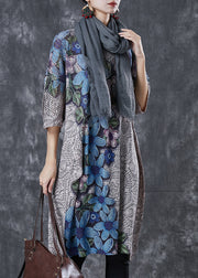 Modern Khaki Print Hollow Out Knit Dresses Half Sleeve