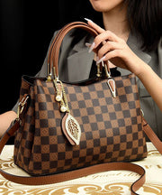 Modern Khaki Print Large Versatile Leather Tote Handbag