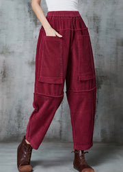 Modern Mulberry Oversized PocketsPatchwork Corduroy Pants Spring