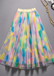 Modern Rainbow Tie Dye Tulle Skirt Summer