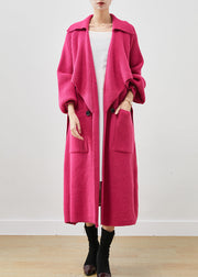 Modern Rose Oversized Pockets Knit Coat Outwear Spring