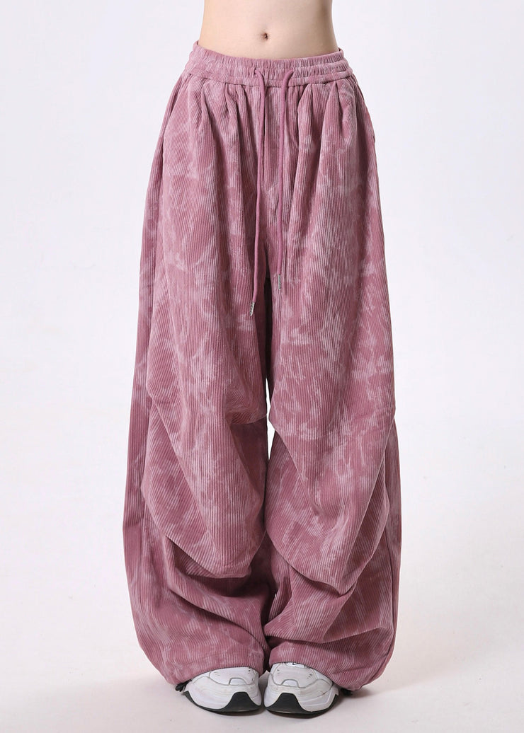 Modern Rose Oversized Tie Dye Corduroy Pants Spring