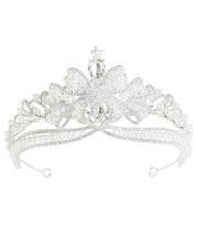 Modern Silk Alloy Zircon Pearl Bow Girl Crown