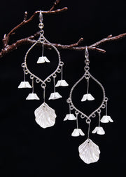Modern White Aeolian Bells Tassels Drop Earrings