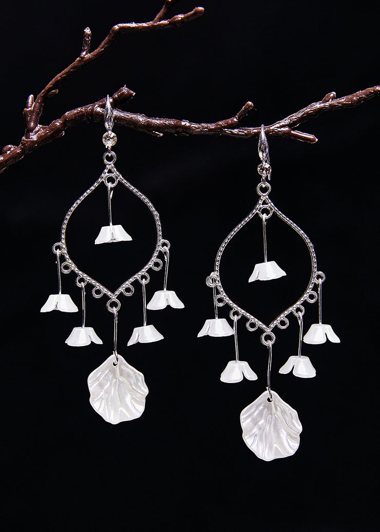 Modern White Aeolian Bells Tassels Drop Earrings
