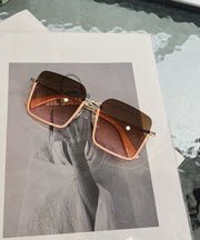 Modern White Haute Couture Women's White Half Frame Sunscreen Sunglasses