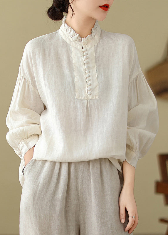 Modern White Oversized Cotton Top Spring