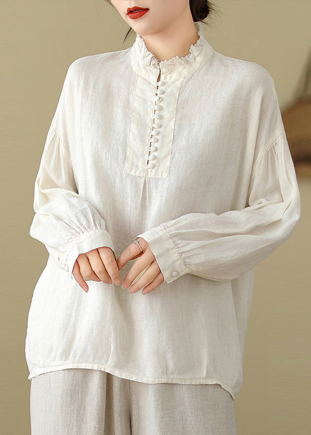 Modern White Oversized Cotton Top Spring