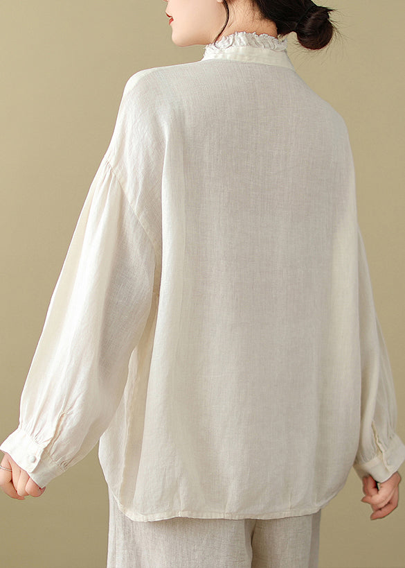 Modern White Oversized Cotton Top Spring