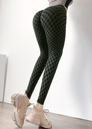 Natural Black Plaid High Waist Capri Athletic Leggings