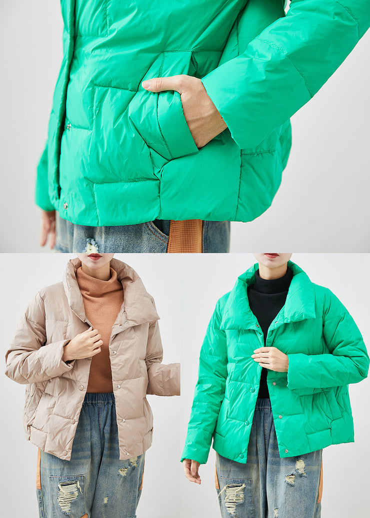 Natural Green Oversized Duck Down Puffer Jacket Winter