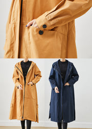 Natural Navy Oversized Pockets Cotton Trench Fall