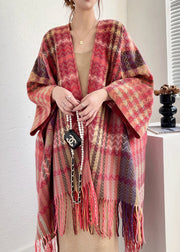 New Autumn And Spring Ethnic Style Black Coffee Tassel Shawl