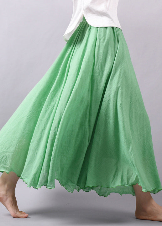 New Beige Solid High Waist Cotton Skirt Summer