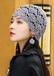 New Beige Thin Hollow Handmade Hook Flower Knit Boonie Hat