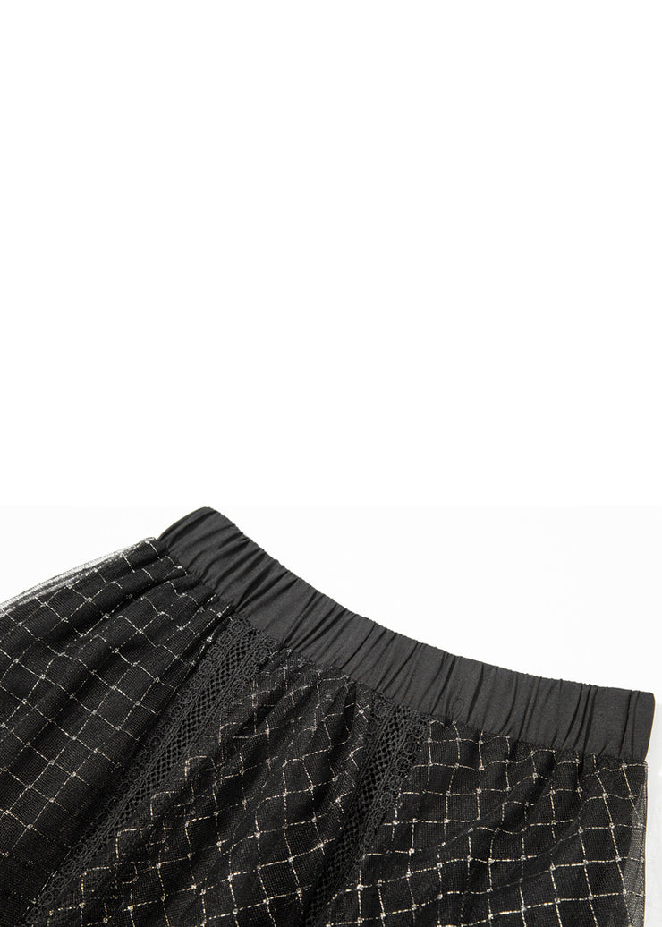 New Black Bow Elastic Waist Tulle Skirt Summer