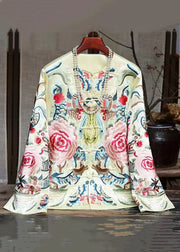 New Black Embroidered Chinese Button Silk Coats Fall