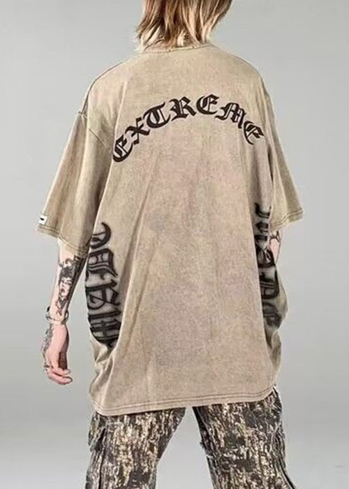 New Black Letter Oversized Cotton Best T Shirts For Men Half Sleeve