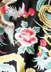 New Black O Neck Embroideried Patchwork Cotton Sweatshirts Fall