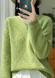 New Blackish Green V Neck Thick Woolen Sweaters Winter