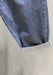 New Blue Button Pockets Denim Jumpsuits Sleeveless