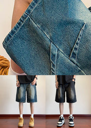 New Blue Pockets High Waist Men Jeans Summer