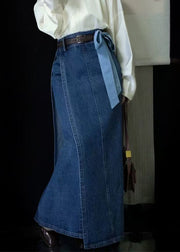 New Blue Side Open High Waist Denim Skirts Spring