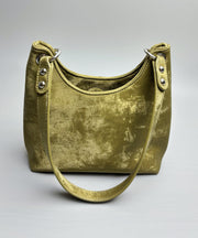 New Chinese Style Green Silk Rhinestone Letter Shoulder Bag