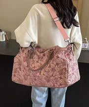 New Chinese Style Pink Embroidered Large Capacity Crossbody Bag