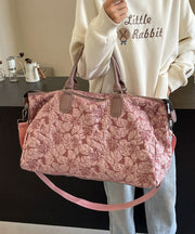 New Chinese Style Pink Embroidered Large Capacity Crossbody Bag