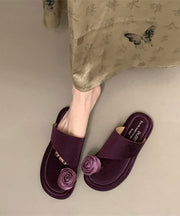 New Chinese Style Purple Floral Toe Set Slippers