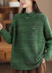 New Coffee Half High Neck Cotton Knit Sweaters Spring