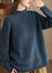 New Coffee Half High Neck Cotton Knit Sweaters Spring