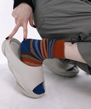 New Concave Convex Three-Dimensional Gradient Color Striped Mid Calf Socks